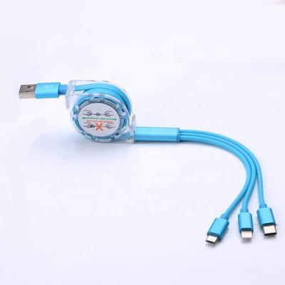 China IAndriod+TYPE C+IOS Charging Colorful Flexible Tape Cable 3in1 Flat Ribbon Cable for Android and IOS for sale