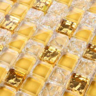 China Gold rystal glass mosaic suitable for wall decoration for sale