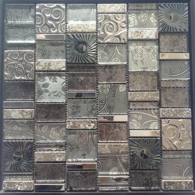 China 75%glass Export Quality Peel and Stick Backsplash Wall Tile Crystal Glass Mosaic for sale