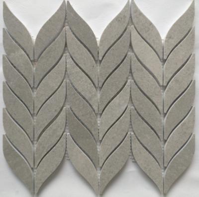 China Stone Herringbone Wooden Blue Marble Mosaic,Wholesale Blue Stone Wooden Mosaic for sale