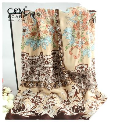 China Lightweight Polyester Ladies / Women Floral Print Fashion Shawl Scarf for sale