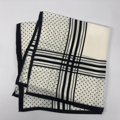 China Square LOW MOQ head scarf ready stock polka dots and tested square design satin scarf for wholesale for sale