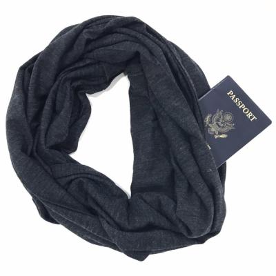 China 2020 Hot Sale Custom Plain Solid Color Infinity Scarf With Pocket for sale