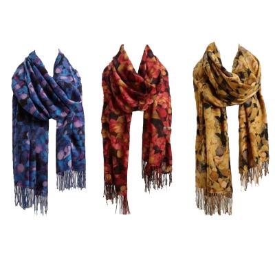 China 100% viscos/cotton/rayon low price quality wholesale ladies flower viscous scarf for sale