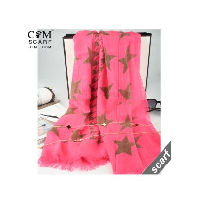 China Simple star prints pashmina winter scarf for sale