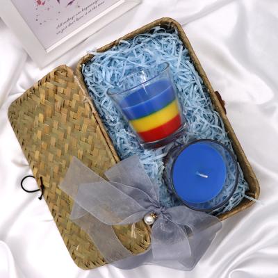 China Popular Birthdays Birthdays Custom Packaging Gift Colored Scented Glass Scented Candles for sale