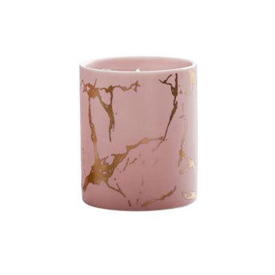 China Amazon Soy Candle Wax Essential Oil Aroma Candle Decoration Luxury Ceramic Marble Scented Hot Pot Candles for sale