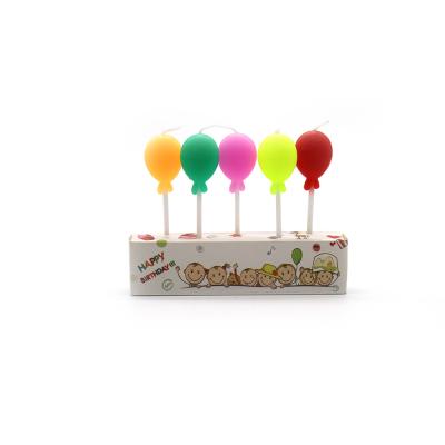 China New Design Flameless Balloon Shape Cake Colorful Flameless Candles for sale