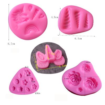 China Unicorn Silicone Mold Resin Clay Viable Pendant Cake Topper Sugarcraft Mold for sale