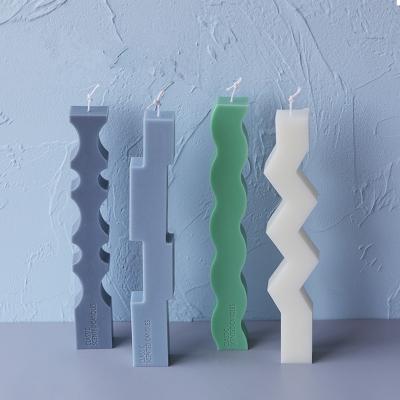 China Viable Irregular European Style Strip Simple Home Decoration Candle Silicone Mold for sale