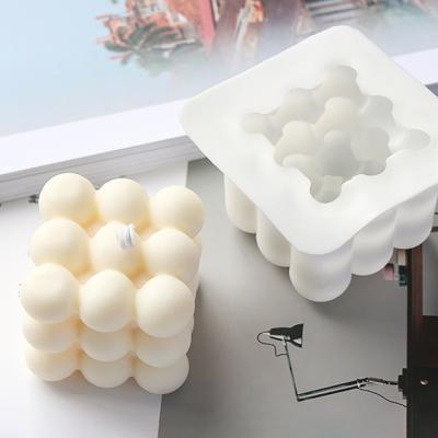 China Viable 3D Rubik's Cube Cake Mold Food Grade Rubik's Cube DIY Mold Aromatherapy Spherical Candle Ball Mold for sale