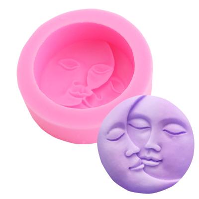 China Sustainable Handmade Soap Craft Mold Sun Moon Faces DIY Silicone Molds Tools for sale