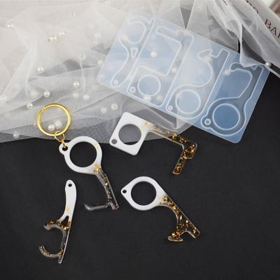 China New Silicone Touchless Viable Shiny Door Pull Head Silicone Chain Mold For Resin Crafts DIY for sale