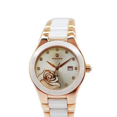 China Good Quality Waterproof Quartz Watch Female Fashion Rose Gold Watches Water Resistant for sale