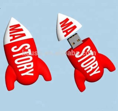 China Custom Factory 3D PVC Rubber Stick USB 2.0 Support 2.0 Drive Rocket 2D 3.0 Inch Flash Drive 16gb for sale