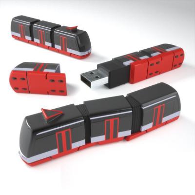 China PVC Factory Custom 3D USB Memory Train Shaped USB Flash Drive 16GB 32GB 64GB Flash Memory for sale