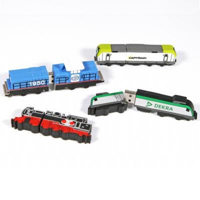 China Animal Gift Flash Drives Custom Logo 3D PVC Pendrive Usb Train Train Shape USB Sticks for sale