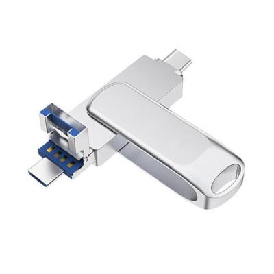 China Metal OTG USB Flash Drive for iPhone 16GB 32GB 64GB USB 3in1 OTG Memory Stick for Android Micro Pendrive 128GB PC for sale