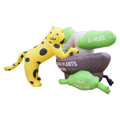 China Holiday Decoration Inflatable Plant Potted Model With Cheetah Inflatable Plant Advertising Model for sale