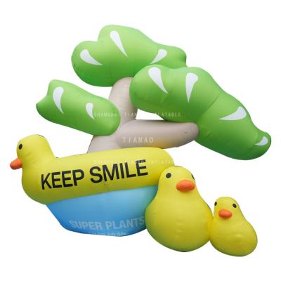 China Holiday Decoration Inflatable Plant Model Inflatable Plant Advertising Potted Model With Inflatable Duck Model for sale