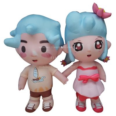 China Advertising Customized Inflatable Cartoon Character Boy Doll Model Inflatable Girl Doll Inflatable Model For Party Decorations for sale