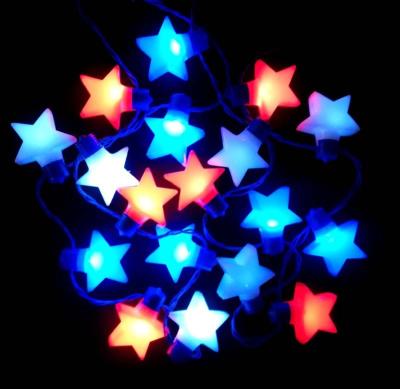 China Quick Customization Star Pentagon Blink Blue and White Luminescent Party Necklace National Day Celebration Praty Set Red for sale