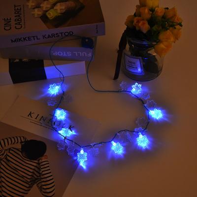 China Hot Selling Fast Blinking Border LED Lights 3 Function Christmas Day Snowflake Necklace for sale