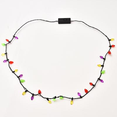 China Quick Blink Christmas Favors Led Favors Christmas Light Bulb Necklace Party Led Necklace for sale