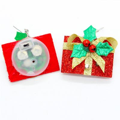 China Woman Led Christmas Gifts Flashing Earrings For Women Lighted Jewelry Christmas Box for sale