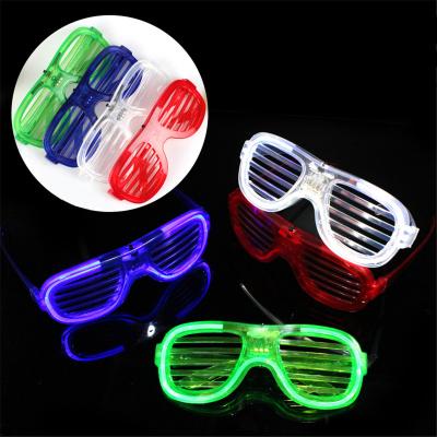 China Flash Custom Party Led Glasses Funny Flashing Light Glow In The Blind Dark Glitter Christmas Glasses Lead Glasses for sale