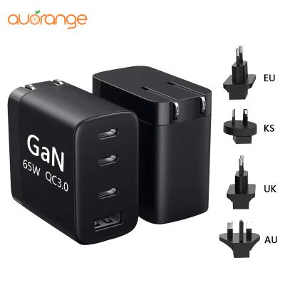 China OEM 65w usbc wall cell phone usb wall laptop android type gan mobile phone charger portable mobile quick adapter charger gan c accessories for sale