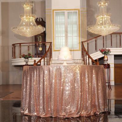 China Cheap Sequined Table Cloth Wholesale Waterproof Round Wedding Party Banquet Table Cloth for sale