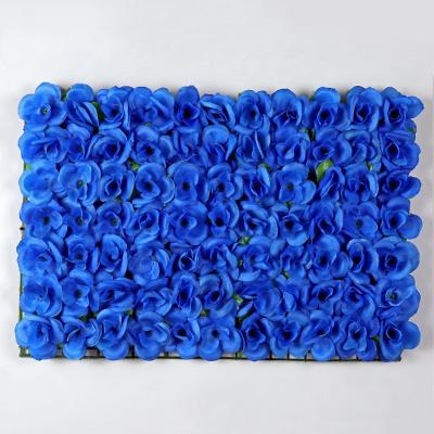 China Cheap Natural Artificial Floral Wall Panel Decoration Party Event Background Touch Flower Wall Blue for sale