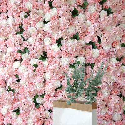 China Natural touch artificial flower wall art mounted 40*60cm simulation flower wedding flower wall background for sale