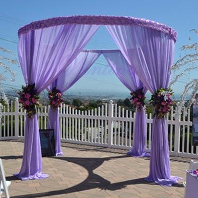 China Wedding/Exhibition/Display/Event Booth/Party/Concert Wintina Portable Cheap Pipe And Drape Kit, Wedding Round Backdrop Chuppah Chuppah Wedding Curtain Chiffon Drape Backdrop Stands for sale