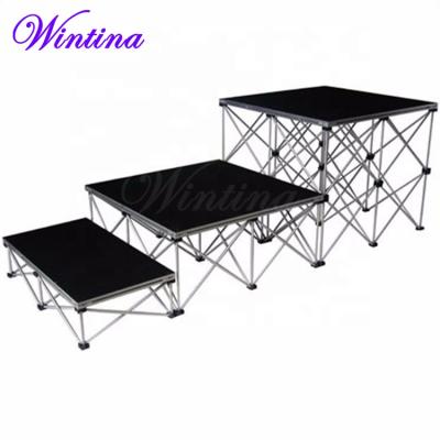 China wedding/exhibition/display booth/portable stage event/wedding party/concert backdrop, Wintina 4ft*4ft portable stage platform folding mobile stage for wedding/fashion show/concert for sale