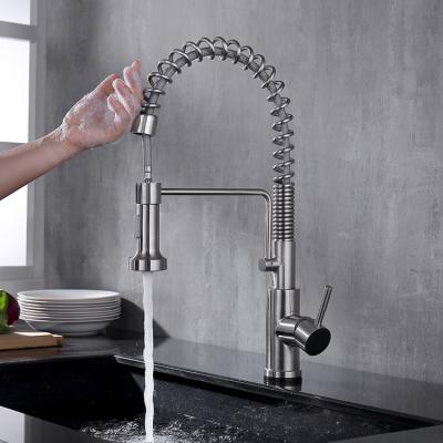 China Hot Selling 304 Stainless Steel Smart Automatic Sense Faucets Pull Out Sensor Kitchen Faucet for sale