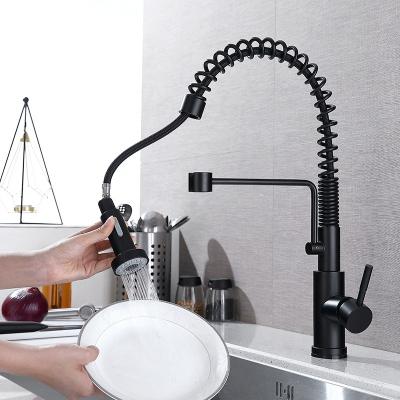 China Sense Faucets Hot Sale And High Quality Modern Black Stainless Steel Kitchen Faucet Pull Out for sale