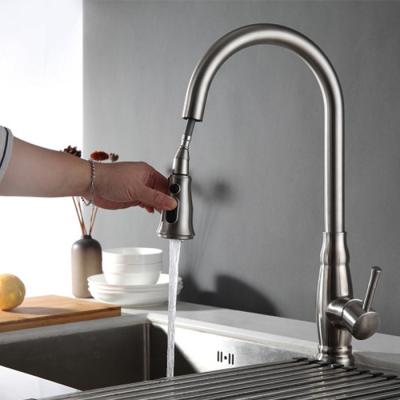 China Pull Out/Down Flexible Kitchen Faucet Workmanship Stainless Steel Kitchen Faucet Splint Installation Sink Faucet for sale