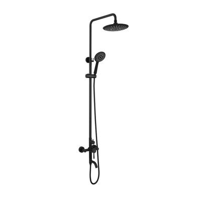 China With Slide Bar Cheap Black 304 Stainless Steel Single Handle Bathroom Shower Set for sale