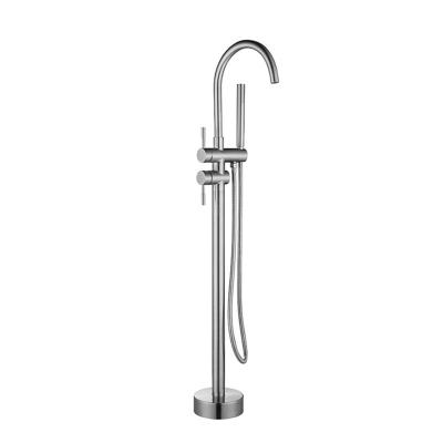 China Without Slide Bar Popular Luxury Floor Style Bathtub Faucet Mixer Tap Tub Faucet Free Standing for sale