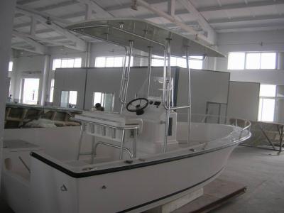 China Umwelt des 2.25m Breiten-Fiberglas-Rumpf-Boots-700kgs betroffen mit Bimini-Spitze zu verkaufen