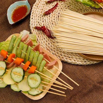 China Chinese Wholesale Non-Stick Cost-Effective Disposable BBQ Tool Bamboo Skewer Stick For Travel BBQ Using for sale