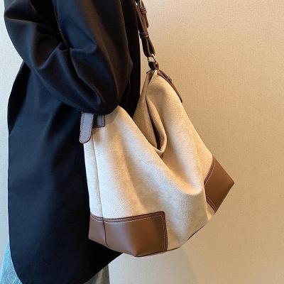 China Fashion Ladies Bags 2022 Trendy Women'S Large Capacity Lady Shoulder Bag Fashion Leather Handbag Single Large Canvas Tote Bag for sale