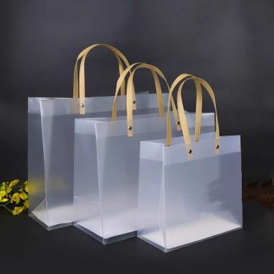 China Handled Professional Promoting Advertising Pvc Custom Tote Bag Transparent  Shopping Bags With Logos For Promotion for sale