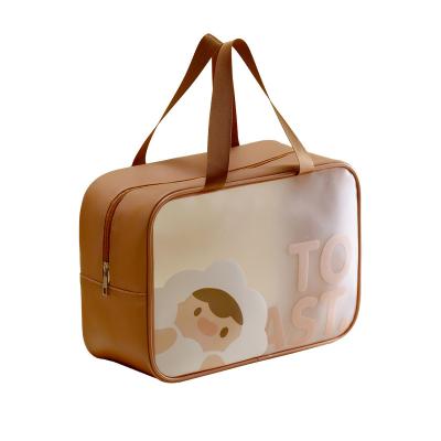 China Fashion PU Makeup Bag large capacity ins Travel Toiletry bag set Convenient storage cosmetic bag for sale