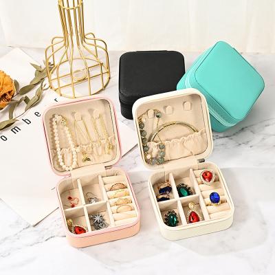 China High Quallity COM028 Custom Logo Mini Storage Box Jewelry Portable Jewelry Storage Box Zipper Travel Jewelry Organizer New Cosmetic Case for sale