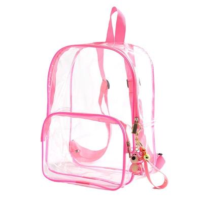 China Waterproof Manufacturers wholesale transparent large capacity simple new double shoulder student backpack pvc transparent casual backpack for sale