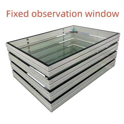 China Laboratory Fire-resistant Double-layer Hollow Glass Windows Hospital Corridor Fire-resistant Sound-insulating Fixed Windows for sale