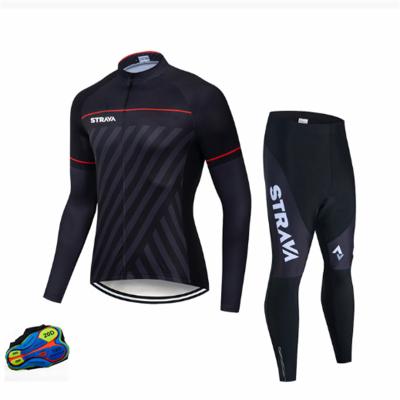 China Breathable Custom Cycling Sets Winter Long Sleeve Cycling Tank Top And High Waist Pant Bicycle Sportswear Men Cycling Tank Top Long Sleeve for sale